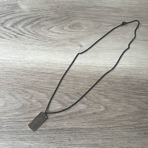 Swarovski Men's Jewelry Crystal Necklace Pendant Dog Tag Jet Black/ rose gold